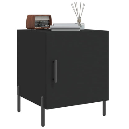 vidaXL Tables de chevet 2 pcs Noir 40x40x50 cm Bois d'ingénierie