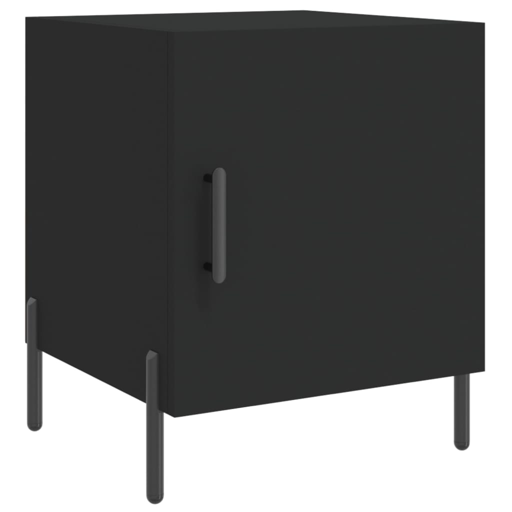 vidaXL Tables de chevet 2 pcs Noir 40x40x50 cm Bois d'ingénierie