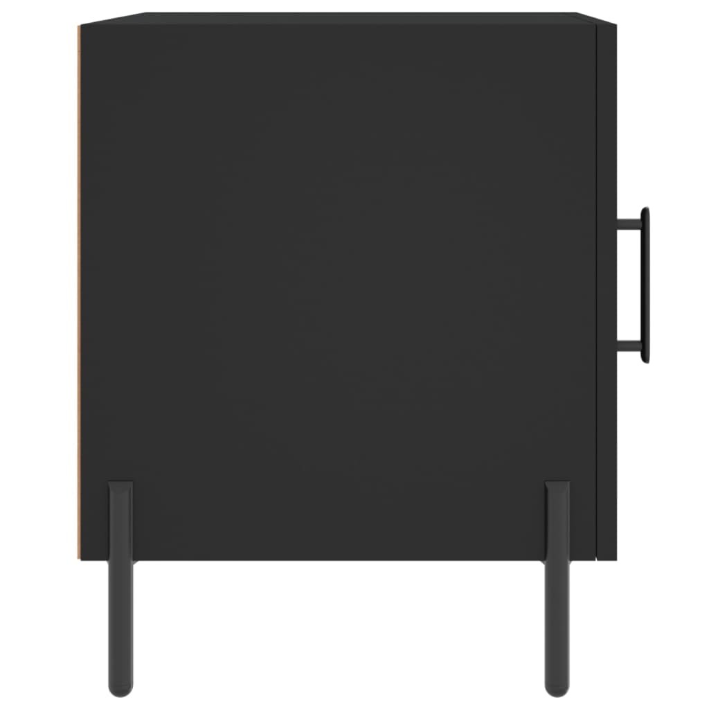 vidaXL Tables de chevet 2 pcs Noir 40x40x50 cm Bois d'ingénierie