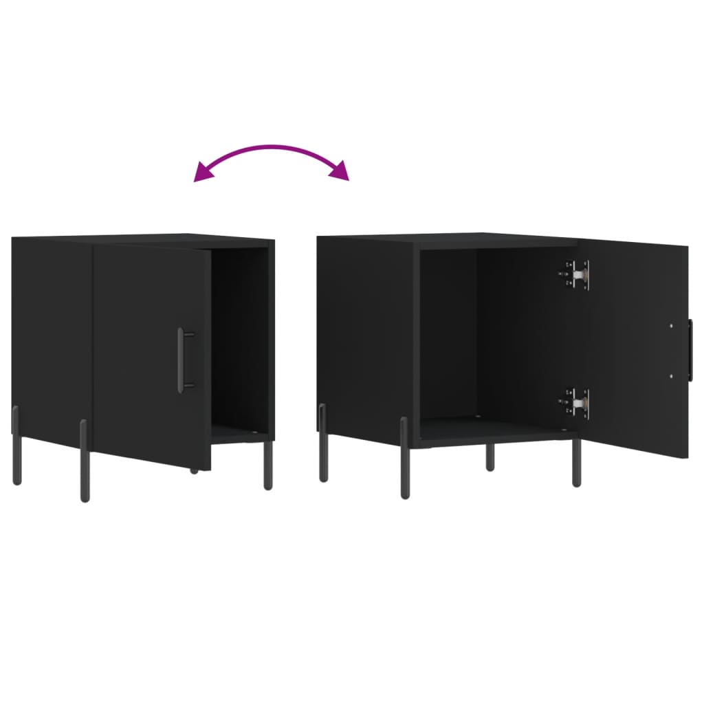 vidaXL Tables de chevet 2 pcs Noir 40x40x50 cm Bois d'ingénierie