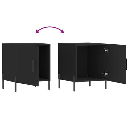 vidaXL Tables de chevet 2 pcs Noir 40x40x50 cm Bois d'ingénierie