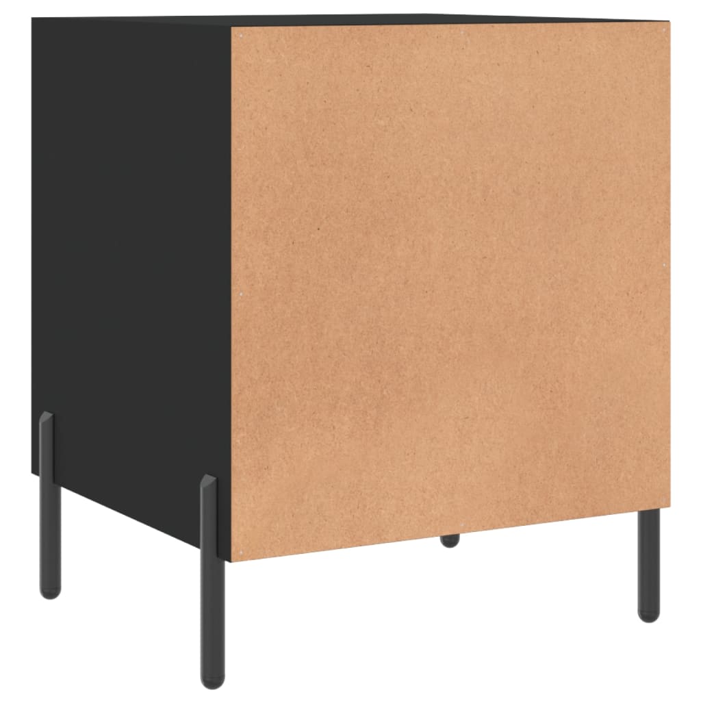 vidaXL Tables de chevet 2 pcs Noir 40x40x50 cm Bois d'ingénierie