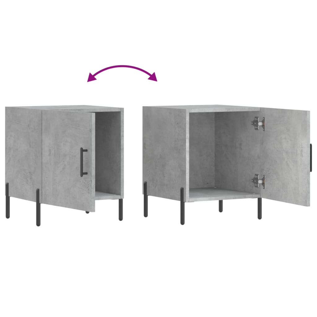 vidaXL Nachttisch Betongrau 40x40x50 cm Holzwerkstoff
