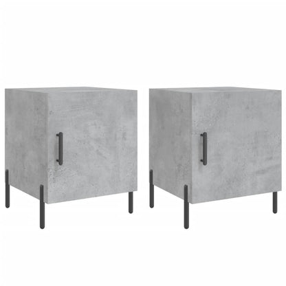 vidaXL Nachttische 2 Stk. Betongrau 40x40x50 cm Holzwerkstoff