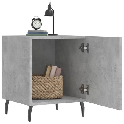 vidaXL Nachttische 2 Stk. Betongrau 40x40x50 cm Holzwerkstoff