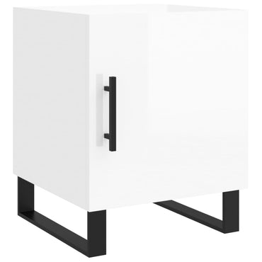 vidaXL Table de chevet blanc brillant 40x40x50 cm Aggloméré