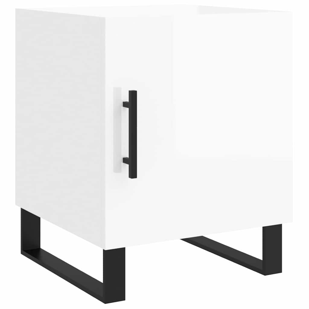 vidaXL Nachttische 2 Stk. Hochglanz-Weiß 40x40x50 cm Holzwerkstoff