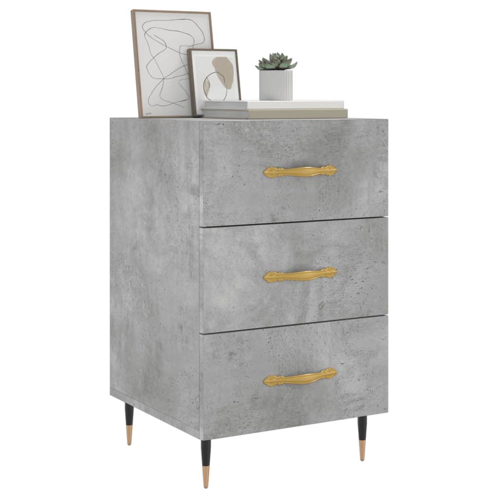 vidaXL Nachttisch Betongrau 40x40x66 cm Holzwerkstoff