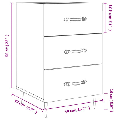 vidaXL Nachttisch Betongrau 40x40x66 cm Holzwerkstoff