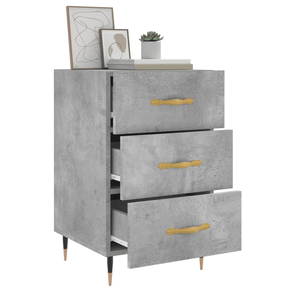vidaXL Nachttisch Betongrau 40x40x66 cm Holzwerkstoff