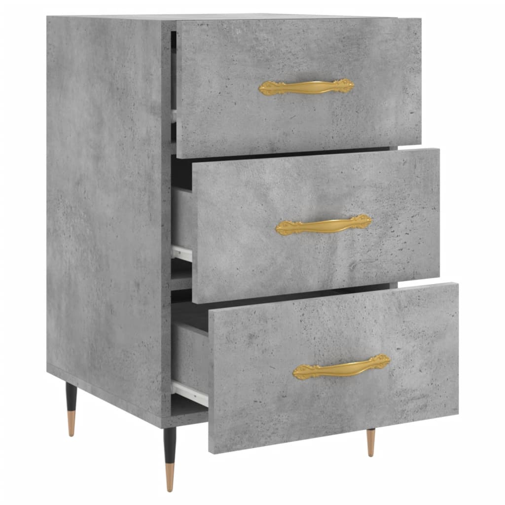 vidaXL Nachttisch Betongrau 40x40x66 cm Holzwerkstoff