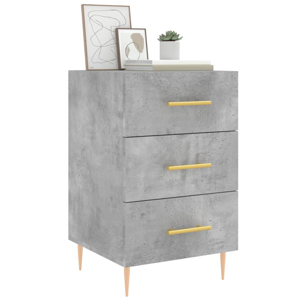 vidaXL Table de chevet gris béton 40x40x66 cm Bois d'ingénierie