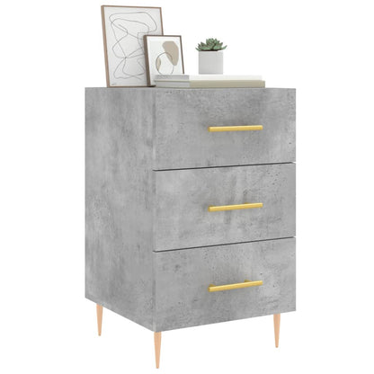 vidaXL Table de chevet gris béton 40x40x66 cm Bois d'ingénierie