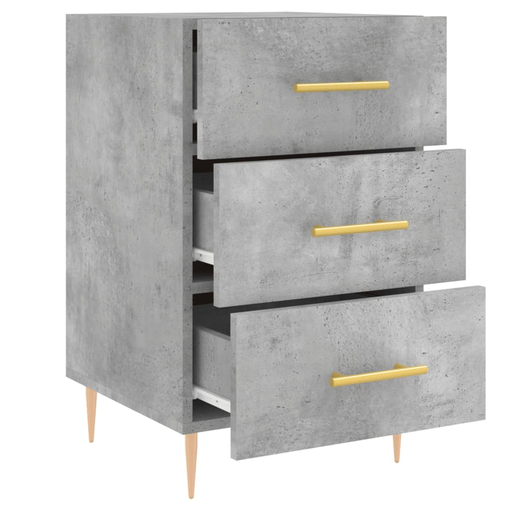 vidaXL Table de chevet gris béton 40x40x66 cm Bois d'ingénierie