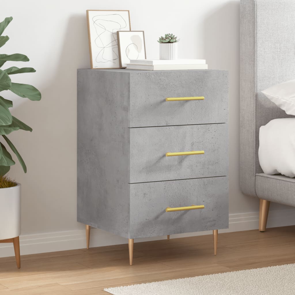 vidaXL Table de chevet gris béton 40x40x66 cm Bois d'ingénierie