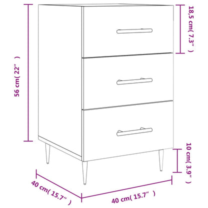 vidaXL Table de chevet chêne fumé 40x40x66 cm bois d'ingénierie