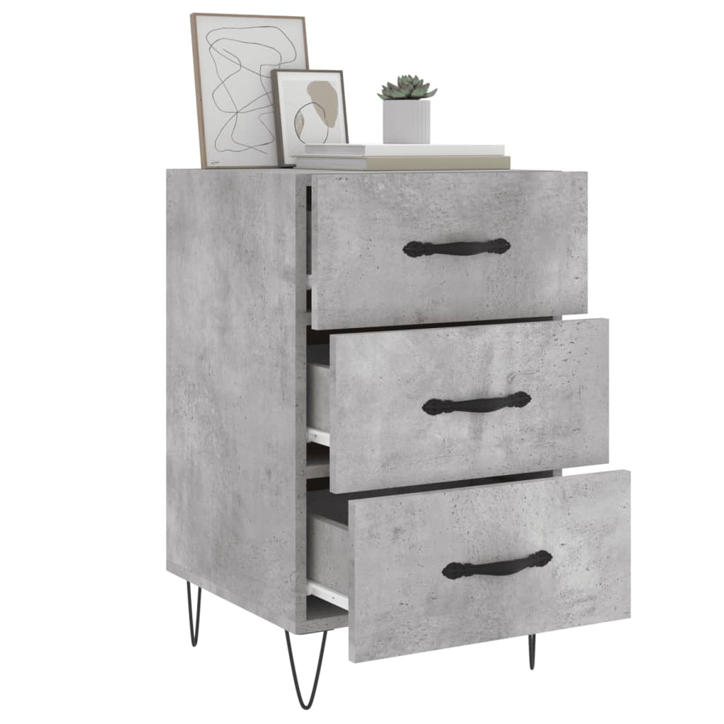 vidaXL Table de chevet gris béton 40x40x66 cm Bois d'ingénierie
