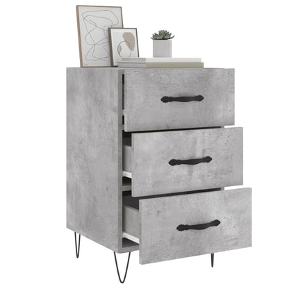 vidaXL Table de chevet gris béton 40x40x66 cm Bois d'ingénierie