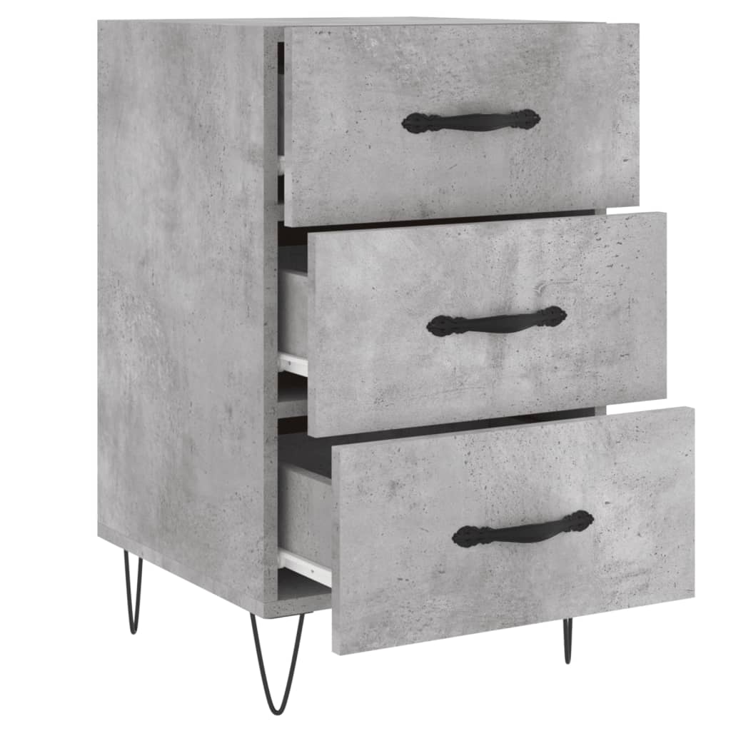 vidaXL Table de chevet gris béton 40x40x66 cm Bois d'ingénierie