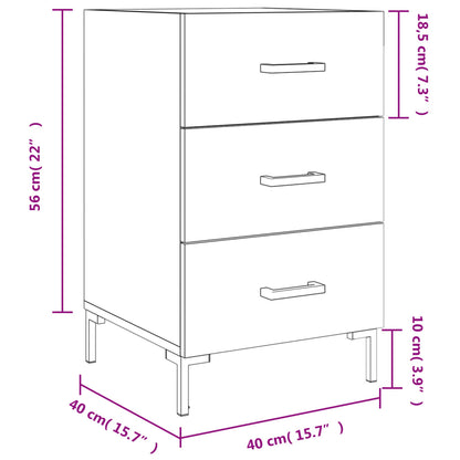vidaXL Nachttisch Betongrau 40x40x66 cm Holzwerkstoff