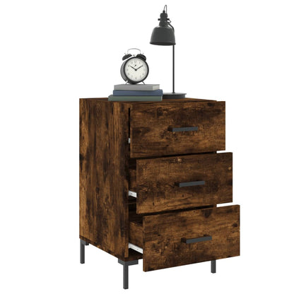 vidaXL Table de chevet chêne fumé 40x40x66 cm bois d'ingénierie