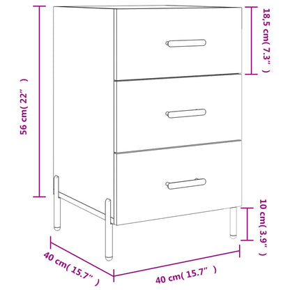 vidaXL Nachttisch Betongrau 40x40x66 cm Holzwerkstoff