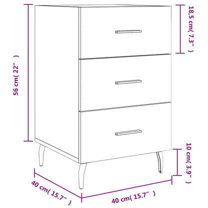 vidaXL Nachttisch Betongrau 40x40x66 cm Holzwerkstoff