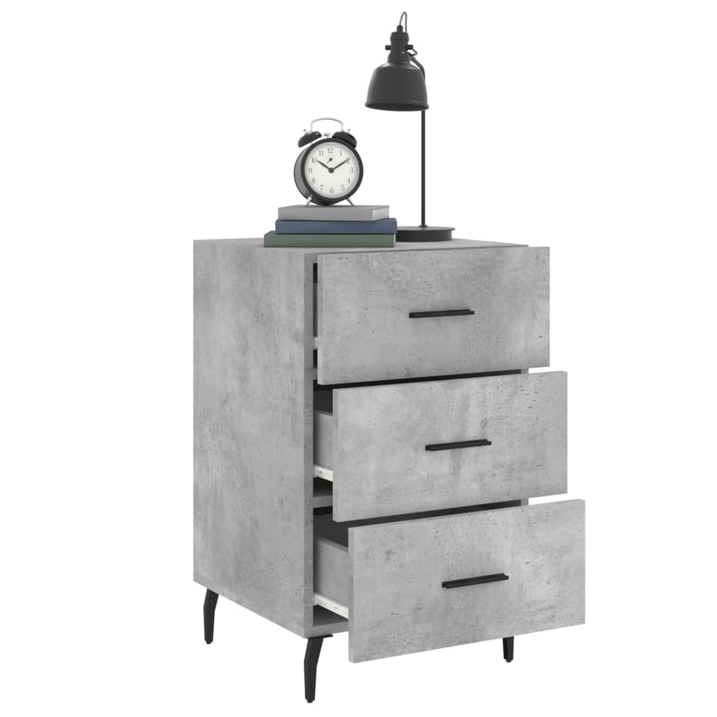 vidaXL Nachttisch Betongrau 40x40x66 cm Holzwerkstoff