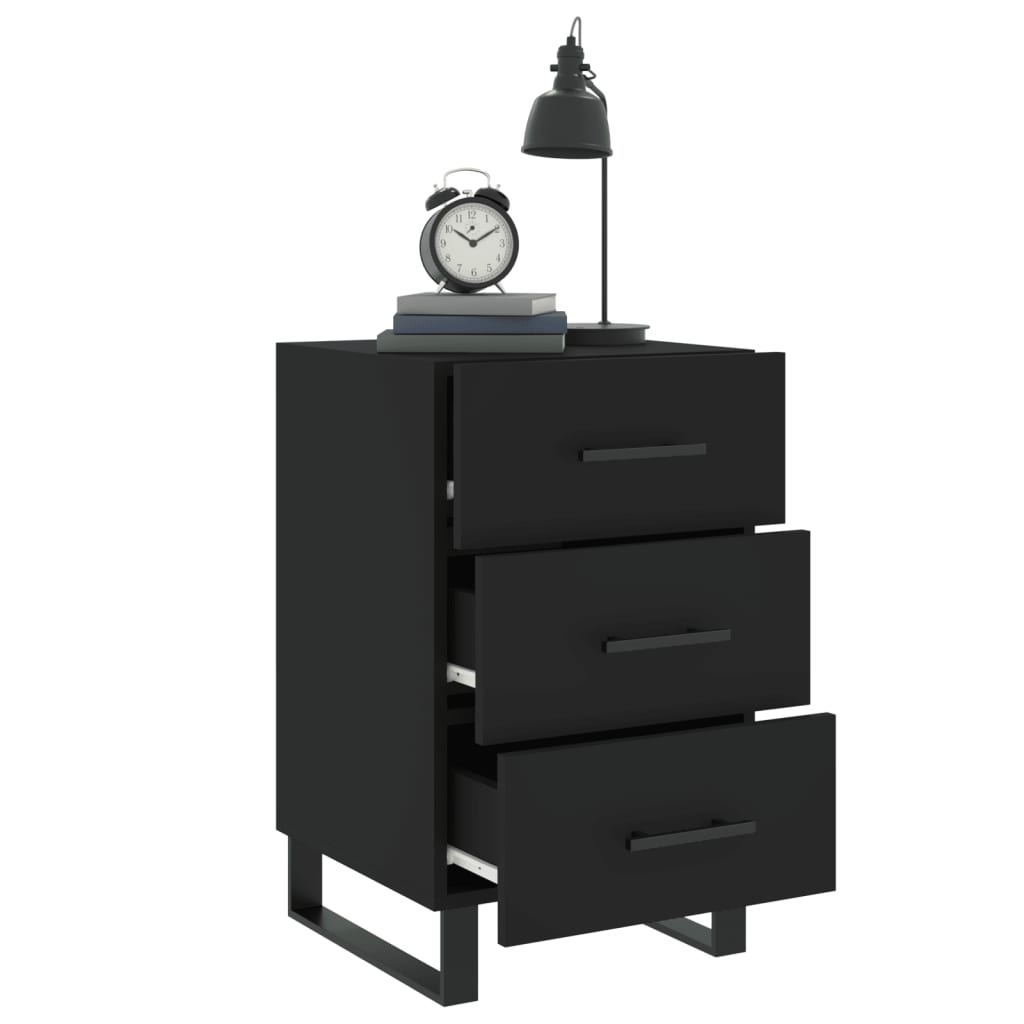 vidaXL Nachttisch Schwarz 40x40x66 cm Holzwerkstoff