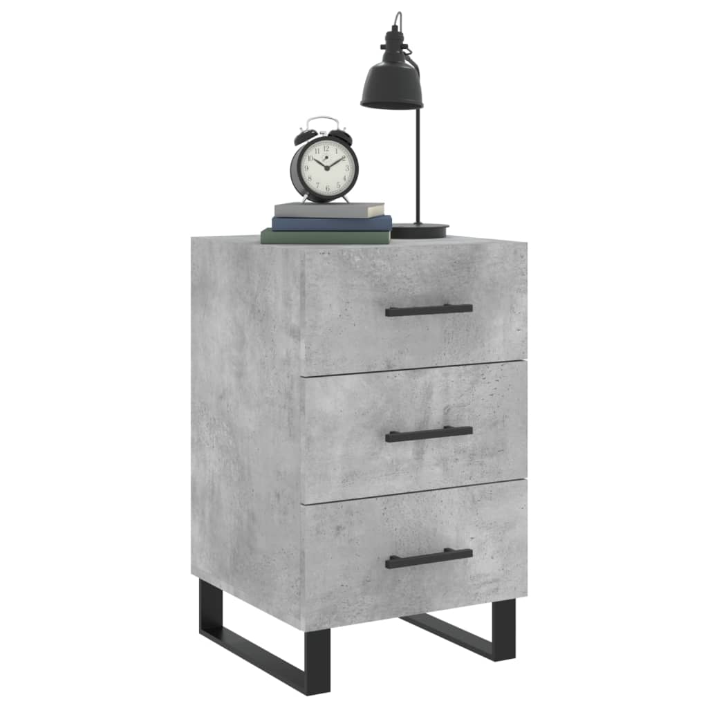 vidaXL Nachttisch Betongrau 40x40x66 cm Holzwerkstoff