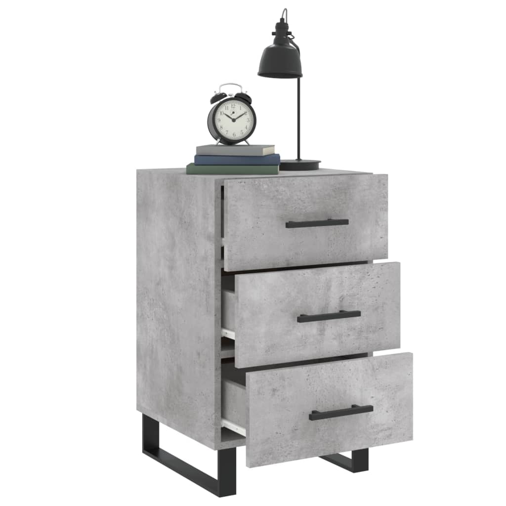 vidaXL Nachttisch Betongrau 40x40x66 cm Holzwerkstoff