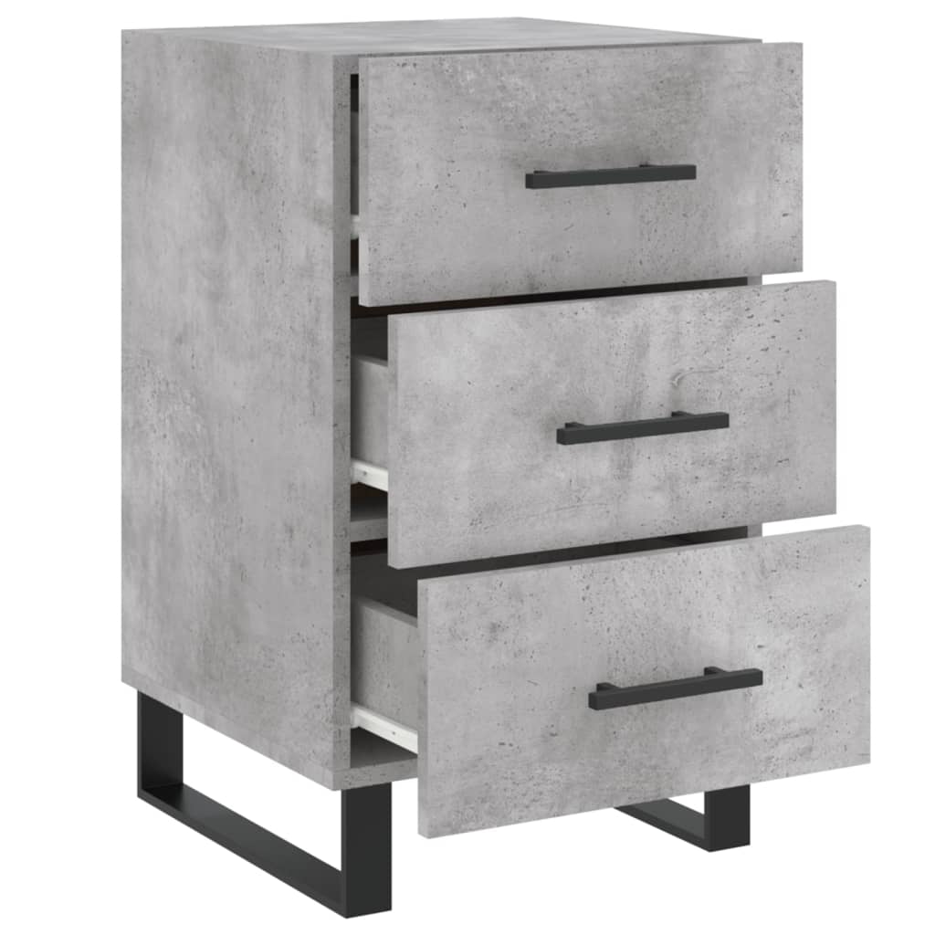 vidaXL Nachttisch Betongrau 40x40x66 cm Holzwerkstoff