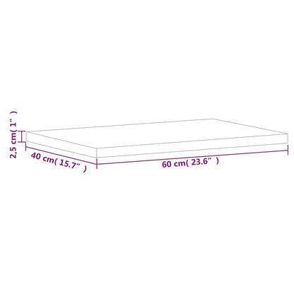 vidaXL Tischplatte 60x40x2,5 cm Rechteckig Massivholz Buche