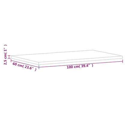 vidaXL Tischplatte 100x60x2,5 cm Rechteckig Massivholz Buche