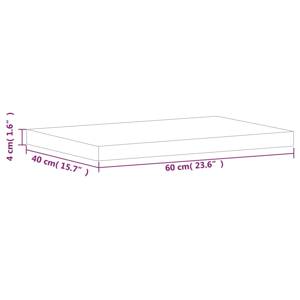 vidaXL Tischplatte 60x40x4 cm Rechteckig Massivholz Buche