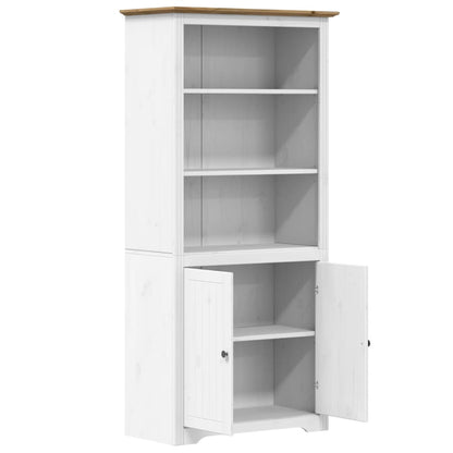 vidaXL Bücherregal BODO Weiß und Braun 82x40x173 cm Massivholz Kiefer