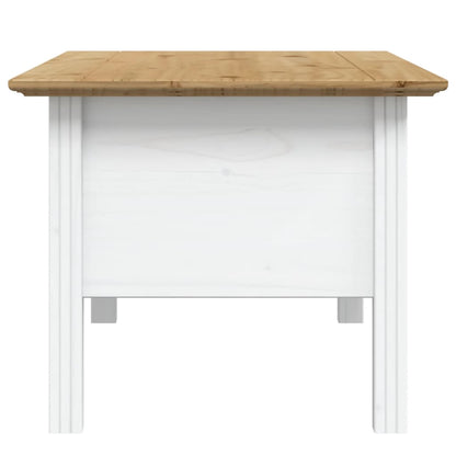 vidaXL Table basse BODO blanc et marron 100x55x46 cm pin massif
