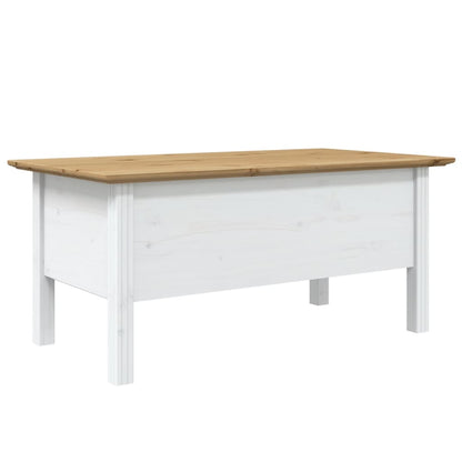 vidaXL Table basse BODO blanc et marron 100x55x46 cm pin massif