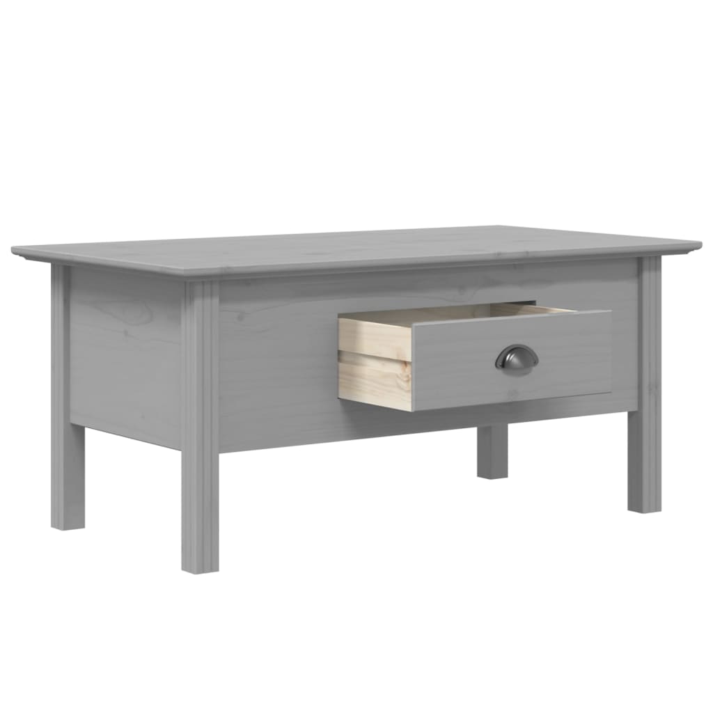 vidaXL Table basse BODO gris 100x55x46 cm en bois de pin massif
