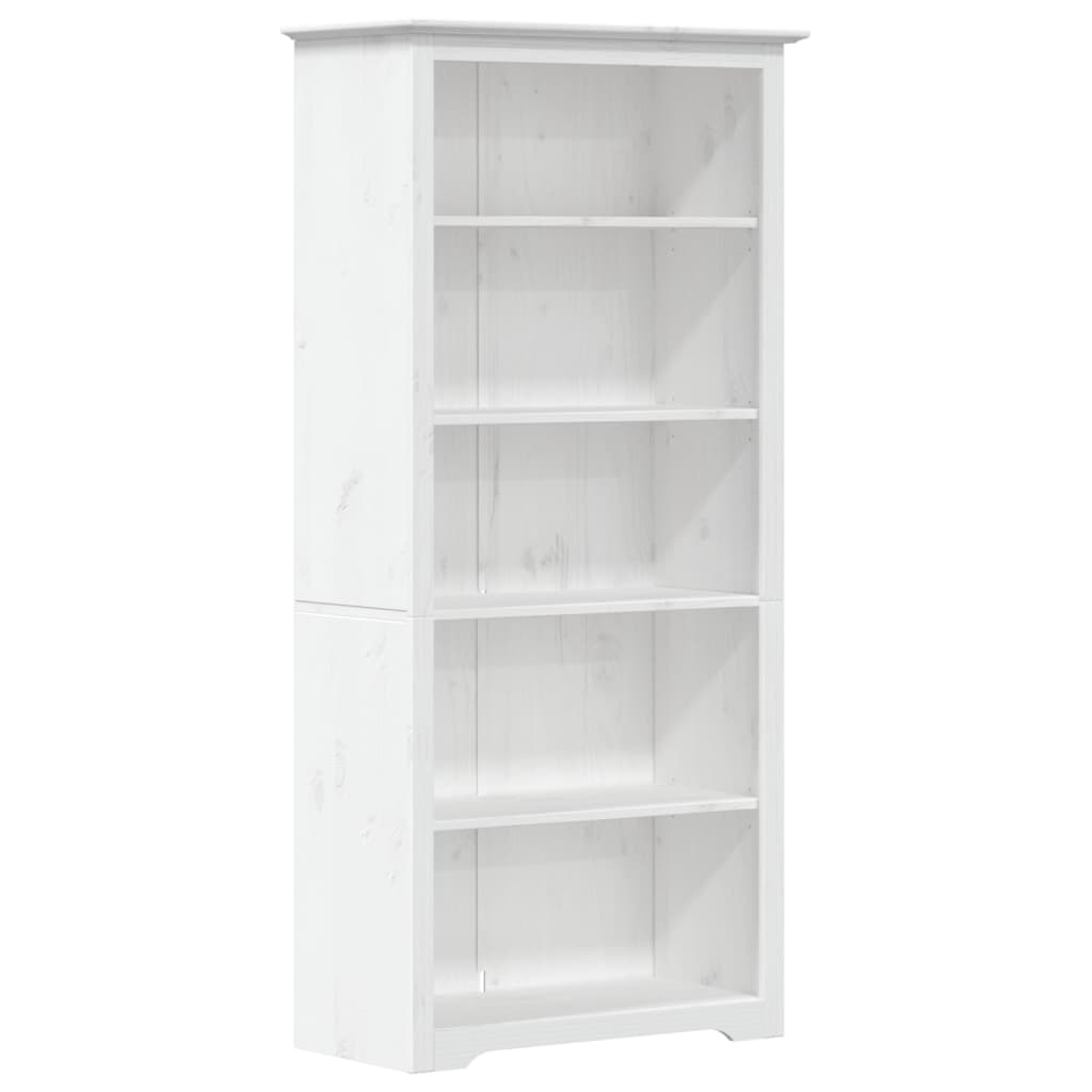 vidaXL Bücherregal 5 Fächer BODO Weiß 82x40x173 cm Massivholz Kiefer
