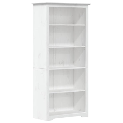 vidaXL Bücherregal 5 Fächer BODO Weiß 82x40x173 cm Massivholz Kiefer