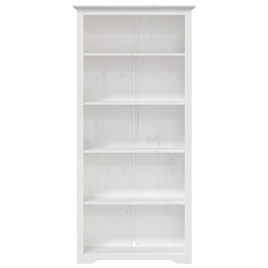 vidaXL Bücherregal 5 Fächer BODO Weiß 82x40x173 cm Massivholz Kiefer
