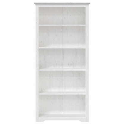 vidaXL Bücherregal 5 Fächer BODO Weiß 82x40x173 cm Massivholz Kiefer