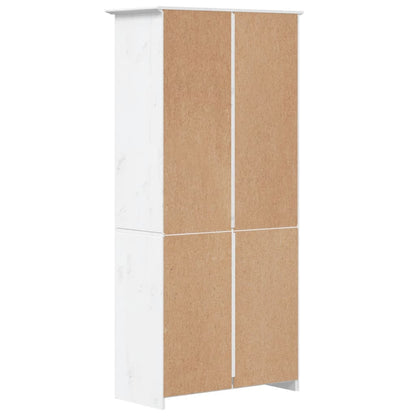 vidaXL Bücherregal 5 Fächer BODO Weiß 82x40x173 cm Massivholz Kiefer