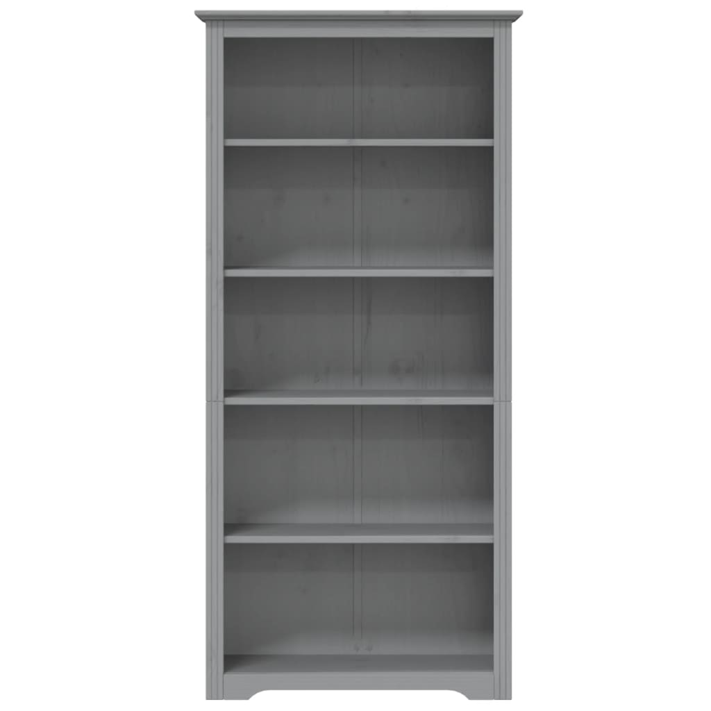 vidaXL Bücherregal 5 Fächer BODO Grau 82x40x173 cm Massivholz Kiefer