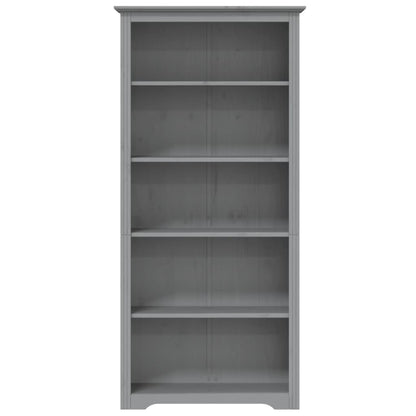 vidaXL Bücherregal 5 Fächer BODO Grau 82x40x173 cm Massivholz Kiefer