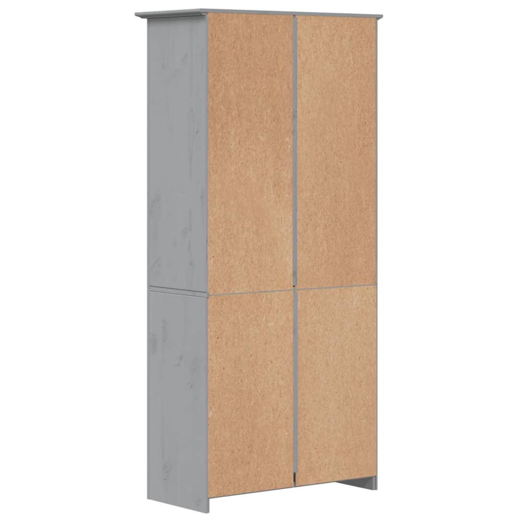 vidaXL Bücherregal 5 Fächer BODO Grau 82x40x173 cm Massivholz Kiefer