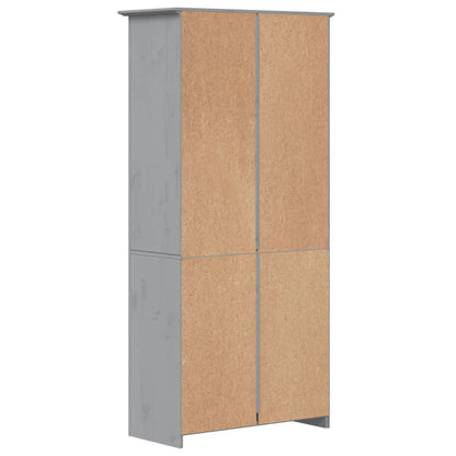 vidaXL Bücherregal 5 Fächer BODO Grau 82x40x173 cm Massivholz Kiefer