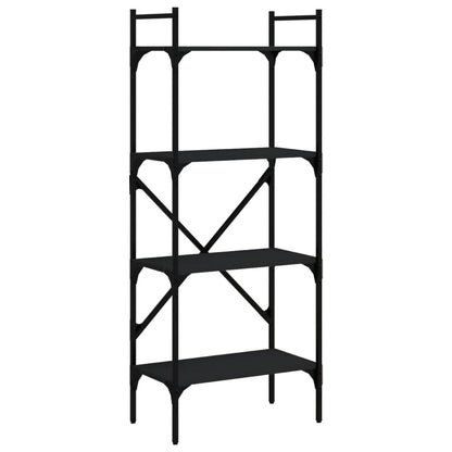 vidaXL Bücherregal 4 Fächer Schwarz 56x31,5x138,5 cm Holzwerkstoff