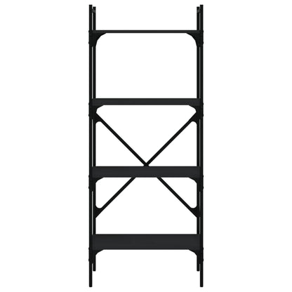 vidaXL Bücherregal 4 Fächer Schwarz 56x31,5x138,5 cm Holzwerkstoff